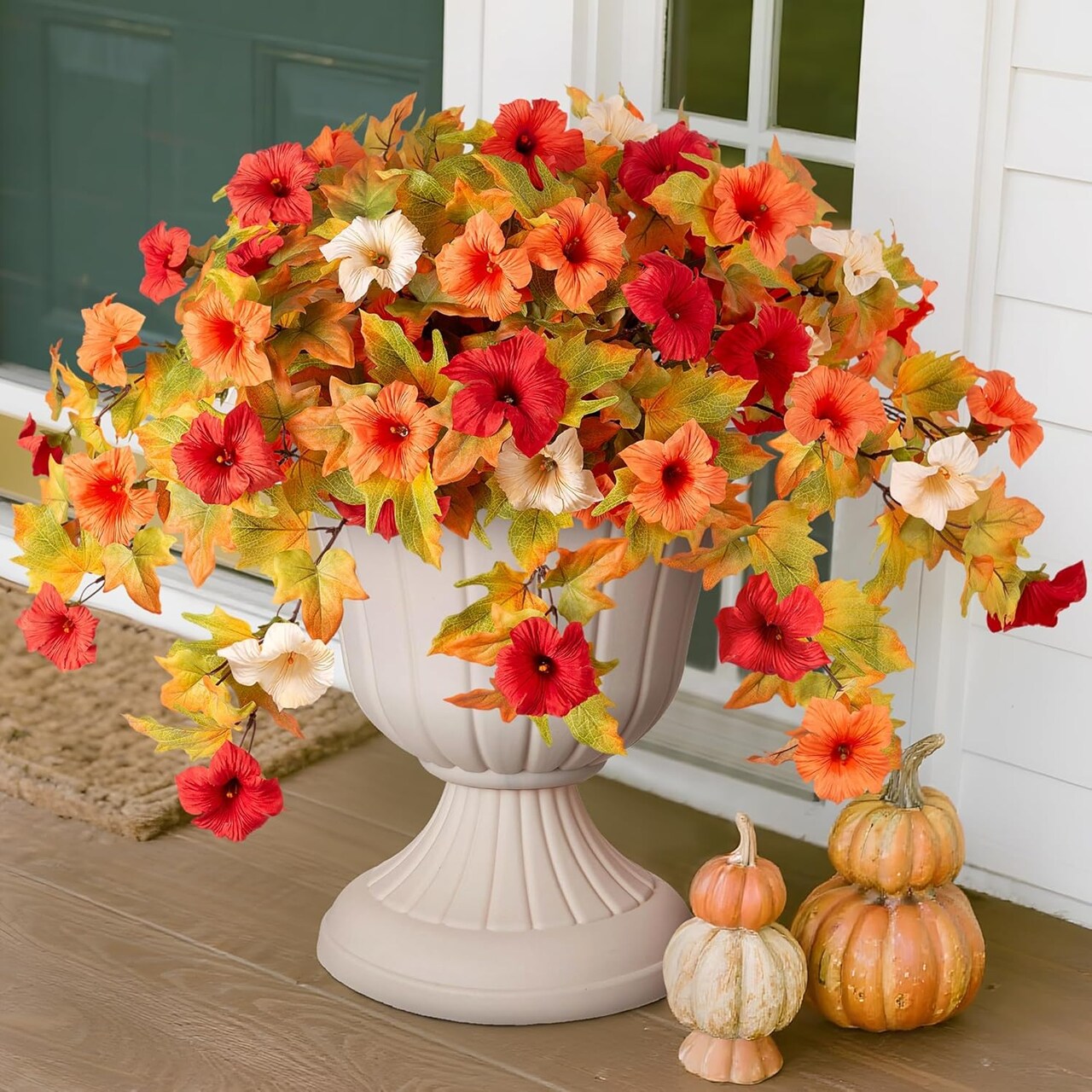 2PCS Faux Petunias, UV Resistant No-Fade Flowers for Indoor and Outdoor Decor